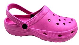 Ladies Womens Mules Slippers Nursing Garden Beach Hospital Clogs Shoes Sandals Fuchsia