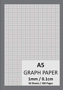 A5 Graph Paper 1mm 0.1cm: 148mm x 210mm, Graph Pad, 1/5/10 mm Square Grid Ruled Graphing Notepad, 100 Pages/50 leaves | Engineering & Science Notebook ... Paper A5 Pad | 90gsm White Paper - Grey Cover