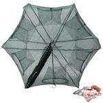 Automatic Fishing Net, Foldable Umbrella Fishing Net Shrimp Cage Nylon Crab Fish Trap Cast Fishing Network(6-Hole)