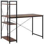 HOMCOM Computer Desk with Storage Shelves on Left or Right, Industrial Reversible Writing Desk for Home Office, Study, Easy Assembly, 120 x 64 x 121cm, Walnut and Black