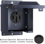 Joinfworld 50 Amp RV Power Outlet Box, 125/250V NEMA 14-50R RV Receptacle UL Listed, Weatherproof Lockable Power Outlet Panel for RV Camper Trailer Motorhome