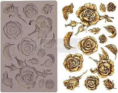 Redesign with Prima Redesign Furniture Decor Moulds® Fragrant Roses 5"x8",8Mm Thickness for Funiture Dresser, Chocolate,Cake,Candy,Backery,Soap,Polymer Clay, earthen Clay