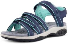 Therafit Taylor Women's Sport Sandal Navy/Aqua / 7