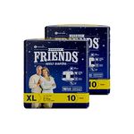 Friends ?Unisex Adult, Overnight Adult Diapers Tape Style - 20 Count (Extra Large) With Odour Lock And Anti-Bacterial Absorbent Core