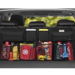 SURDOCA Car Trunk Organizer, 3rd Gen [7 Times Upgrade] Super Capacity Car Organizer, Equipped with [Robust Elastic Net & 3 Magic Stick] Car Trunk Tidy Storage Bag with Lids, Space Saving Expert-Black