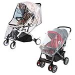 TIMESETL Stroller Rain Cover, Universal Size Stroller Weather Shield with Insect Net, Baby Stroller Rain Cover Waterproof Windproof Dust Resistant