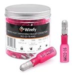 Wirefy 150 PCS Heat Shrink Male Bullet Connectors - Male Wire Bullet Connectors - Electrical Bullet Butt Terminals - Red 22-16 AWG