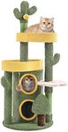 Yaheetech Cat Tree Cat Tower, 123cm Cacuts Cat Tree for Indoor Cats, Oasis-themed Climbing Tree w/Scratching Posts & Multi-Level Condos & Cozy Perches & Ball, Cat Activity Centre, Flower Cat Tree
