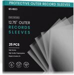 EVEO 25 Record Sleeves for Vinyl Record- Crystal Clear Professional Vinyl Record Storage Protector |12.75" x 12.75" Outer Sleeves Record Storage for Single & Double LP Album Covers - Thick Vinyl 3mil