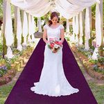 MODFUNS Royal Purple Aisle Runner for Wedding Ceremony Velvet Fabric Aisle Runners 4x20FT Wedding Carpet Runway Rug Include Carpet Taps Classic Bride Aisle Carpet for Party Reception Anniversary