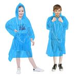 Vicloon 5 Pcs Travel Raincoat Rain Jacket, Disposable Rain Poncho for Kids, Emergency Waterproof Poncho with Drawstring Hood & Elasticated Wrists, for Sightseeing, Camping, Theme Parks & Outdoors