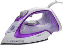 Morphy Richards TurboGlide Steam Iron, Ceramic Non-stick Soleplate, 150g Steam Boost, 40g Steam Output, 400ml Water Tank, Anti Drip, Anti Scale, Auto Shut-off, 3m Cord, 2800W, Purple, 302000