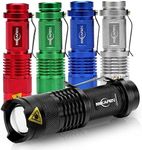 MIKAFEN 5Pack Flashlights Mini Led Flashlight 300lm 3 Modes (Light - Low Light - Strobe) Adjustable Focus Zoomable Flashlight