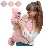 Tyuodna Hooded Baby Towel,Hands Free Baby Bath Towel,Cotton Soft & Absorbent Baby Towels Newborn,Apron Towel,Personalised Gifts Baby for Boy and Girl (Pink)