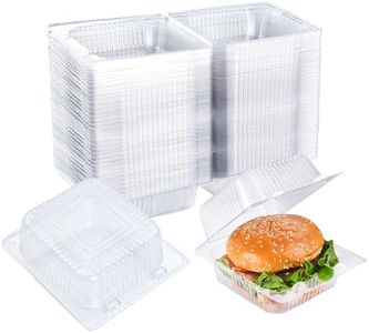 Evnlo 300 Count Clear Plastic Containers with Lids for Food, Thickened Disposable Sandwich Containers Clamshell Boxes for Cake Slice, Dessert, Hamburger, Salad, Pastry, Fruits, Takeout Tray