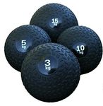 Fitness Slam Ball No Bounce Extreme Strength Gym & Boxing Workout Easy Grip Black (10)