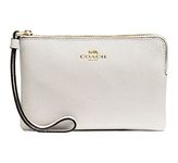 Coach Women's Corner Zip Wristlet in Crossgrain Leather (Chalk), Chalk