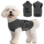 MIGOHI Dog Anxiety Relief Coat,Comfort Anxiety Vest for Dogs,Adjustable Dog Anxiety Calming Wrap for Fireworks,Thunderstorm,Travel,Separation,Anxiety Jacket for Small Dogs,S,Gray