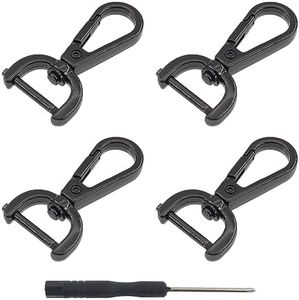 4 PCS Swivel Clasp Hooks,SAFYY Detachable Snap Hook W/Screw Bar,1.5 Inches D Ring Swivel Lobster Claw Clasp with Screwdriver for Lanyard Bag Leather Craft Purse Hardware DIY Bag-Gunmetal