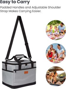 Kollea 30L Insulated Cooler Bag – Leak-Proof Lunch Box with Straps, Multi-Pocket, Travel & Picnic