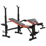 Soozier Adjustable Weight Bench with Leg Developer Barbell Rack for Weight Lifting and Strength Training Multifunctional Workout Station for Home Gym Fitness