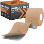 Boldfit Kinesiology Tape for Physiotherapy, Sports Injury, Pain Relief Muscle Tape, for Shoulder, Wings, Arms, Ankle K Taping Waterproof Athletic Tape for Pain Support -2 Inch Dark Beige