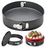 GZMAISULEE 9 Inch Springform Pan Baking Pans Round Leakproof Nonstick Removable Bottom Bakeware for Cake, Cheesecakes, Pizza, and Quiches