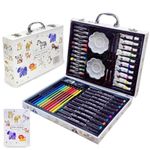 Nizomi 68 PC Art & Painting Color Kit for Girls Boys Teens Artist - Includes Oil Pastels, Color Pencils, Watercolor Pens, Watercolors & More - Gift Case for Adults Girls Teens