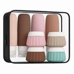 Glivary travel Bottles Kit for Toiletries Organizer BPA Free 90ml Silicone Size Containers Portable Bottle Accessories for Conditioner Shampoo Lotion(4 pack),Multicolor (combo big/small silicon)