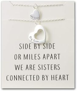 Philip Jones Set di collana Big Sister e Little Sister placcate in argento con carta di citazione