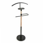 Versa Holstebro Valet stand Multifunctional with 2 Hangers or Hangers for Men's or Women's Clothes, Measurements (H x L x W) 112 x 28,8 x 46,5 cm, Metal and Wood, Colour Black