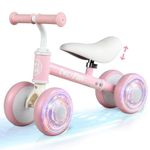 LOL-FUN Baby Balance Bike 1 Year Old, Colorful Lighting Baby First Bike for One Year Old Boys Girls, Ride On Toy for Toddlers 12-36 Months with 4 LED Wheels & Adjustable Seat