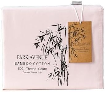 Park Avenue 500 Thread Count Natural Bamboo Cotton Bed Sheet Set, Queen, Peach