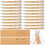 Tenare 20 Sets Thank You Gift for Colleague Employee Appreciation Gifts Inspirational Bamboo Ballpoint Pen Thank You Card with Organza Bag Motivational Pen for Coworker Office Teacher Volunteer