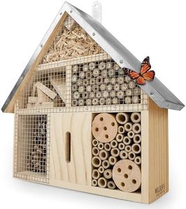 Ami de la faune | Hôtel à insectes avec toit en zinc ? Maison à insectes non traitée en bois naturel pour abeilles, coccinelles, chrysopes et papillons, hôtel pour abeilles et aide à la nidification à suspendre