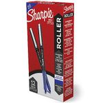 Sharpie Rollerball Pens, Needle Point (0.5mm) Precision Pen, Blue Ink, 12 Count