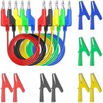 Goupchn 4mm Stackable Banana to Banana Plug Test Leads with 10PCS Full Insulated Copper Alligator Crocodile Clips for Multimeter Electrical Testing 5 Colors