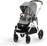 CYBEX Gold Gazelle S Stroller, from Birth to Approx. 4 Years, max. 22 kg (Single Mode) / 2X 22 kg (Duo Mode), All-in-1 System with 20+ configurations, Stone Grey