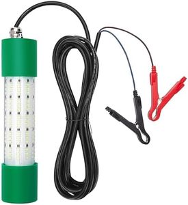 Pinboer Fishing Light Underwater 12V 100W 12000LM Green White Led Submersible Night Ice Squid Crappie Waterproof IP68 Bait Dock Attractants in Freshwater and Saltwater with 17FT