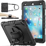 SEYMAC Stock Case for iPad Air 3rd/ Pro 10.5'' 2019/2017 with Screen Protector, Pencil Holder [360 Rotating Hand Strap] &Stand, Drop-Proof Case for iPad Air 3rd/ Pro 10.5, usDeepBlack