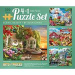 Bits and Pieces - 4-in-1 Multi-Pack - 500 Piece Jigsaw Puzzles for Adults-Each Measures 16" x 20" (46cm x 61cm)-Scenic Beauty by Artist Alan Giana