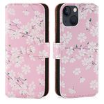 32nd Floral Series 2.0 - Design PU Leather Book Wallet Case Cover for Apple iPhone 13 (6.1"), Designer Flower Pattern Wallet Style Flip Case With Card Slots - Cherry Blossom