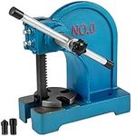 VEVOR Manual Arbor Press 0.5 Ton, Heavy Duty Arbor Press with 4-5/8 Inch Maximum Height, Manual Desktop Arbor Press Cast Iron Material, for Riveting Punching Holes, Blue