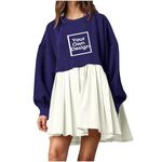 Custom Dress for Women Customized Personalized Sweatshirt Dresses Add Your Own Design Photo/Text/Logo Front Print