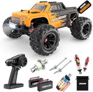 Hosim Brushless RC Car, 1:16 52+KMH 4WD Fast Remote Control Truck for Adults, Radio Cars Off-Road Waterproof Hobby Grade Toy Crawler Electric Vehicle for Boys Children (Orange)