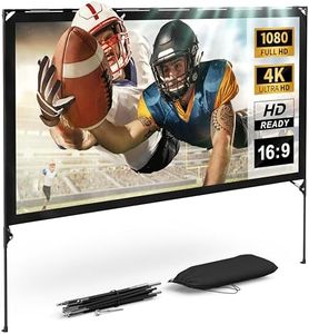 Modern Innovations 80 Inch HD Outdoor Movie Screen, Portable Outdoor Projector Screen and Stand for Indoor or Backyard Use, Foldable Frame, Movie Projection Screens for Travel, Camping, Family Movies