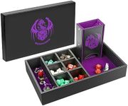 Wunhunew DND Dice Tray & Tower Storage Box, 4 in 1 D&D Dice Holder Case (Dice Rolling Tray, Dice Roller Tower, Dice & Miniature Storage), Great RPG Accessories Gifts for Dungeons and Dragons