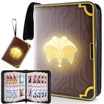 JoyHood Trading Card Binder for YGO Cards, TCG Card Folder Album Books Case with Zipper Fits PM MTG YGO, Holds Up to 400 Cards, Gifts for Boys/Girls (the Forbidden One)