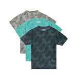 chopper club Boys Sports T Shirts Polyester Zip Dry Pack of 3 Tees Ultra Soft| Super Moisture Wick Sea Green|Navy|Grey 26