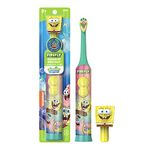 FIREFLY Clean N' Protect, Spongebob Squarepants Toothbrush with 3D hygienic Character Cover, Soft Compact Brush Head, Ergonomic Handles for Small Hands, Battery Included, Ages 3+, 1 Count